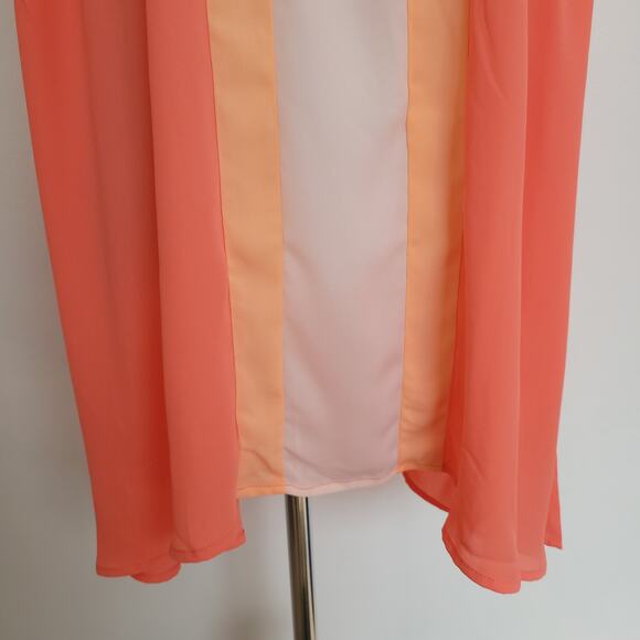 NEW Torrid Georgette Halter Tank Colorblock Coral Lightweight Sleeveless Women 3 - Picture 6 of 12